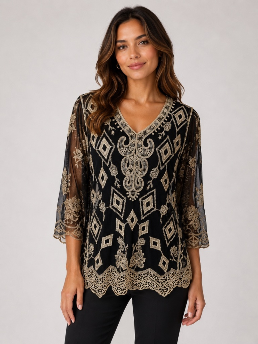 Ultra Pink Black Gold Lace Top Goth Whimsigoth Witch Festival Dark Cottage M